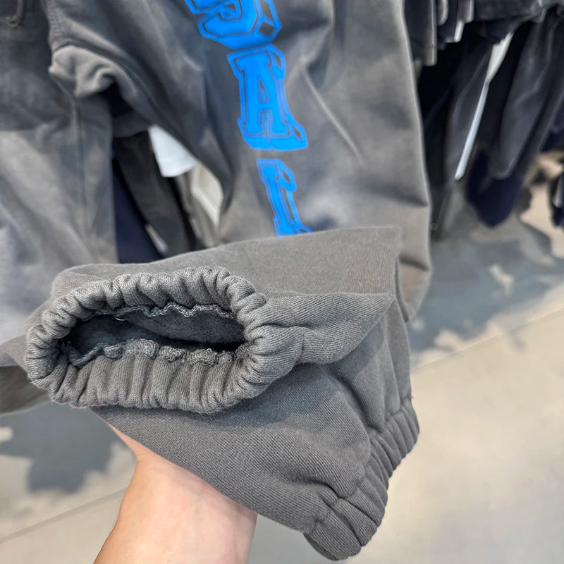 Vintage Saint High Quality Portrait print Washed Casual Pants Autumn Winter Cotton Street Fashion Sweatpants