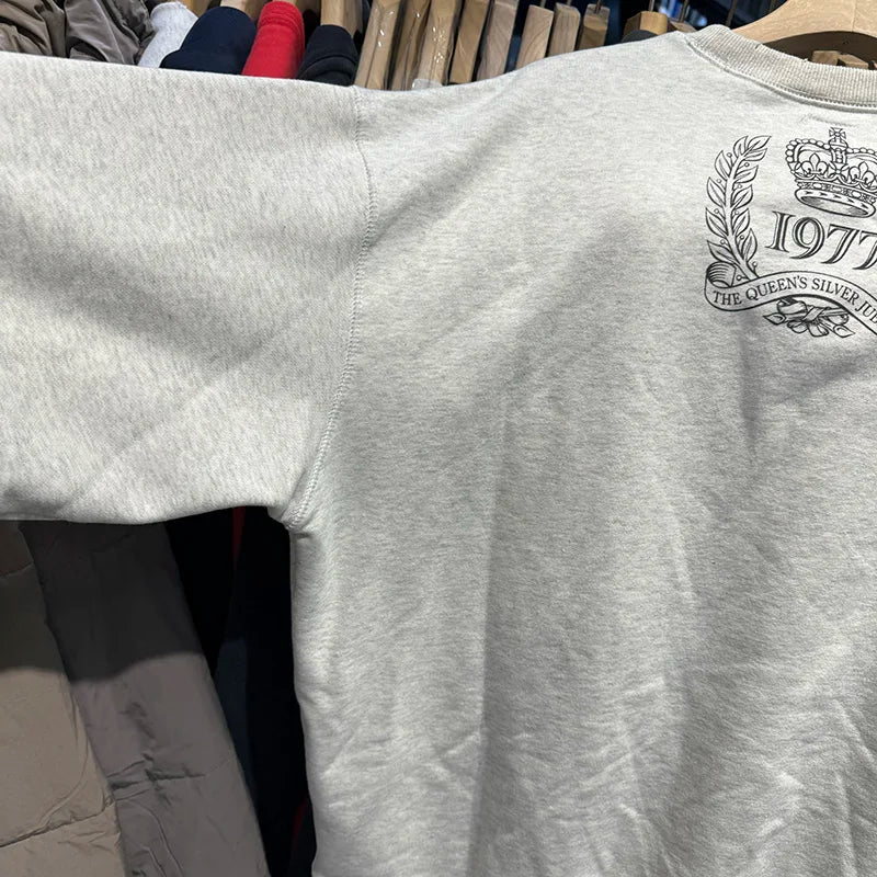 New Saint O-Neck Punk Style Crown Graphic Printing Men Women Sweatshirt Street Fashion