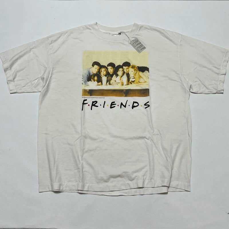 Commuting Style Saint X FRIENDS High Quality Theme Print Graphic T Shirts Retro Pure Cotton Men Women 1:1 Summer Tops