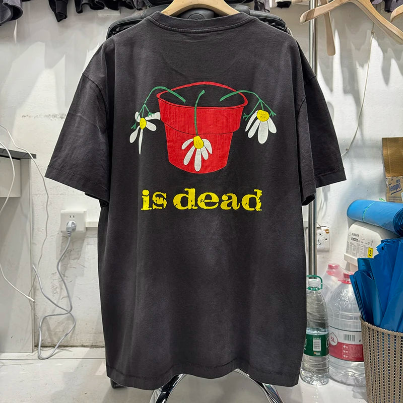 Preppy Style Saint Retro Floral Graphic T Shirts High Quality Cotton Summer Men Women Fashion Short Sleeve Harajuku