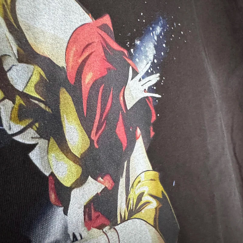 Harajuku Fashion Saint Loose Cartoon Female Lead Print Casual Men Women T Shirt Anime Long Sleeve