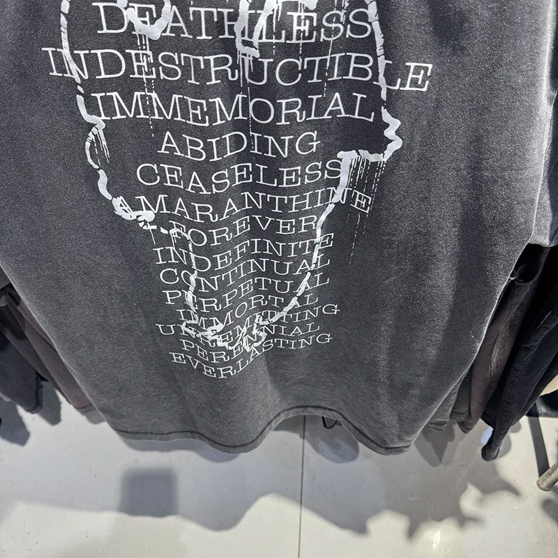 Harajuku Summer Saint Loose Round Neck HOPE SPRINGS Letter Print T Shirts for Men Streetwear