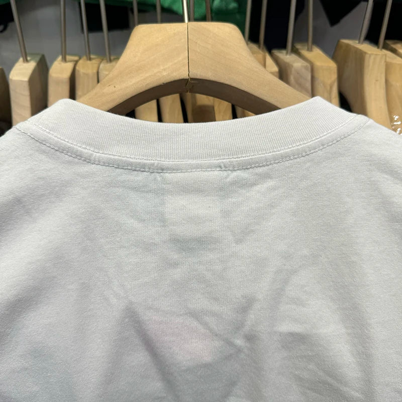 Rainbow Saint Letter Print Casual Men White T Shirt Pure Cotton Summer Tops