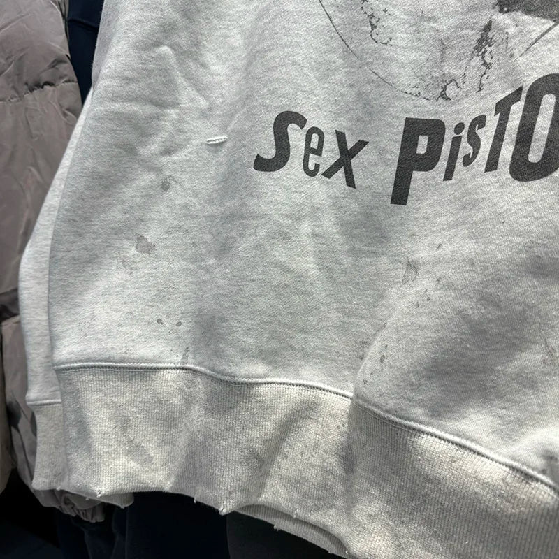 New Saint O-Neck Punk Style Crown Graphic Printing Men Women Sweatshirt Street Fashion