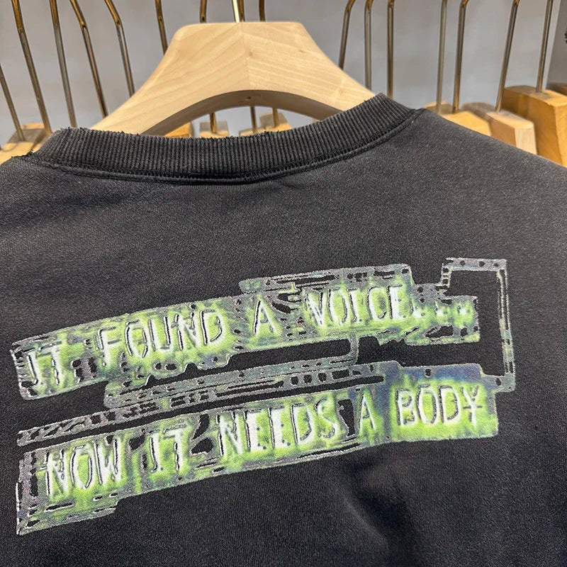 Harajuku Saint Shell Attack Team Vintage Cartoon Print Fashion Men Women Sweatshirts