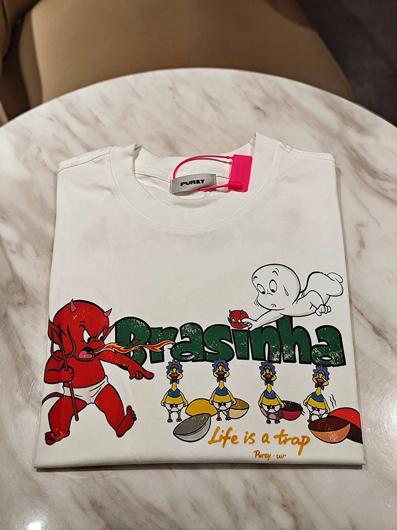 Fun Style Purey Summer Cotton Spitfire Elves Print Casual Men Women T Shirt Youth Fashion Short Sleeve