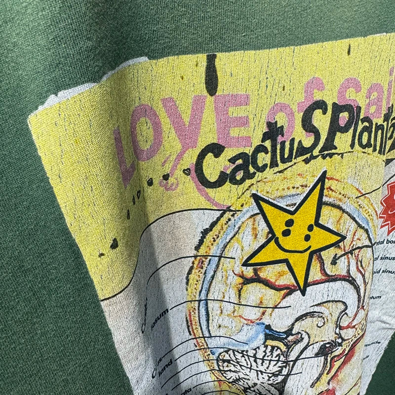 SAINT X CPFM Washed Green High Quality Oversized T Shirt Stars Retro Cotton Short Sleeve Men Versatile Tees