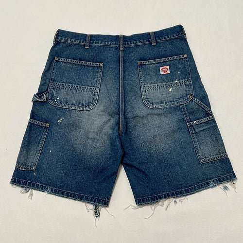 25ss Summer New Saint Washed Splash-ink Shorts for Men High Street Fashion Tassel Style Jeans Best Quality