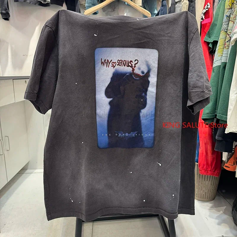 Saint Xxx Stb 25SS DEVIL DADDY Washed Distressed Oversized T Shirt Hip Hop Street Fashion