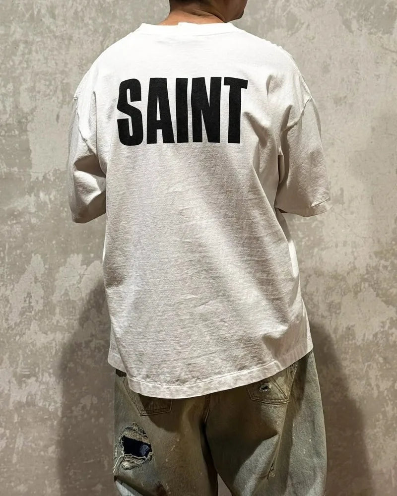 Commuting Style Saint X FRIENDS High Quality Theme Print Graphic T Shirts Retro Pure Cotton Men Women 1:1 Summer Tops