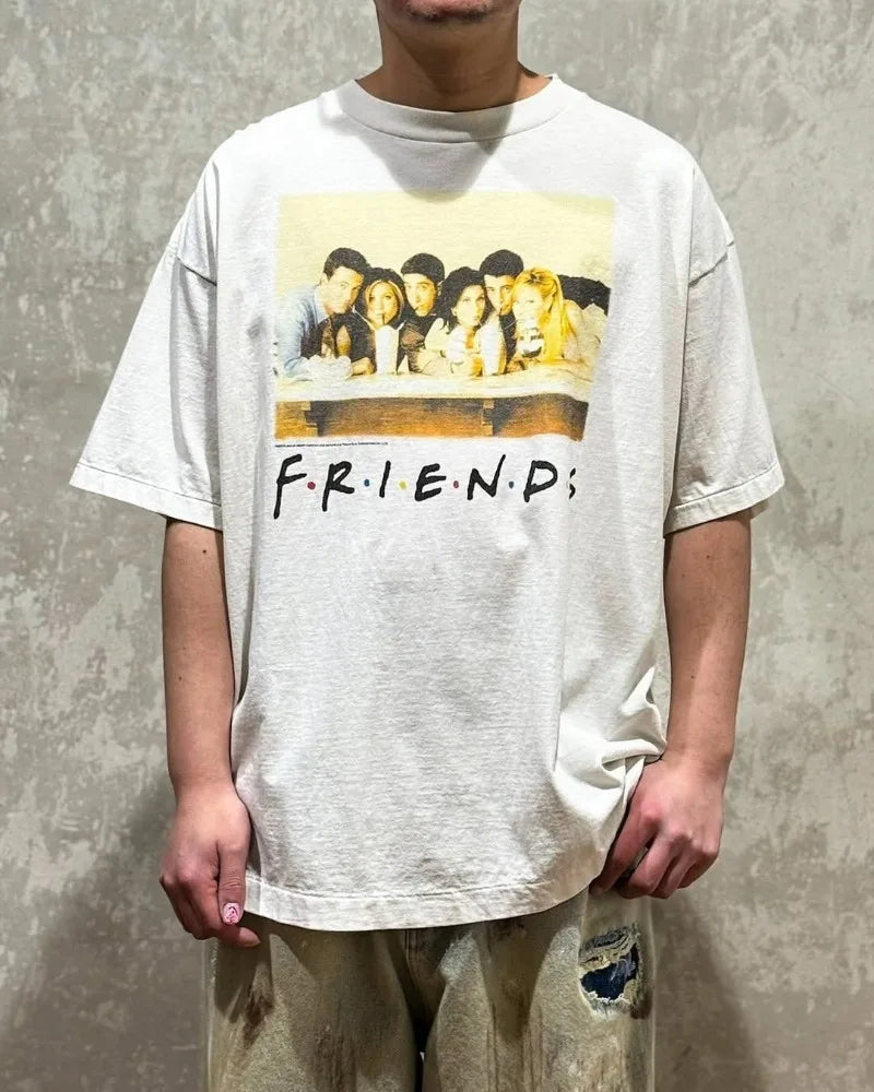 Commuting Style Saint X FRIENDS High Quality Theme Print Graphic T Shirts Retro Pure Cotton Men Women 1:1 Summer Tops
