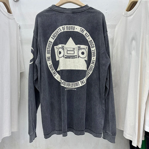 Autumn Fashion Saint High Quality KLF Letter Printed Vintage T Shirt Men