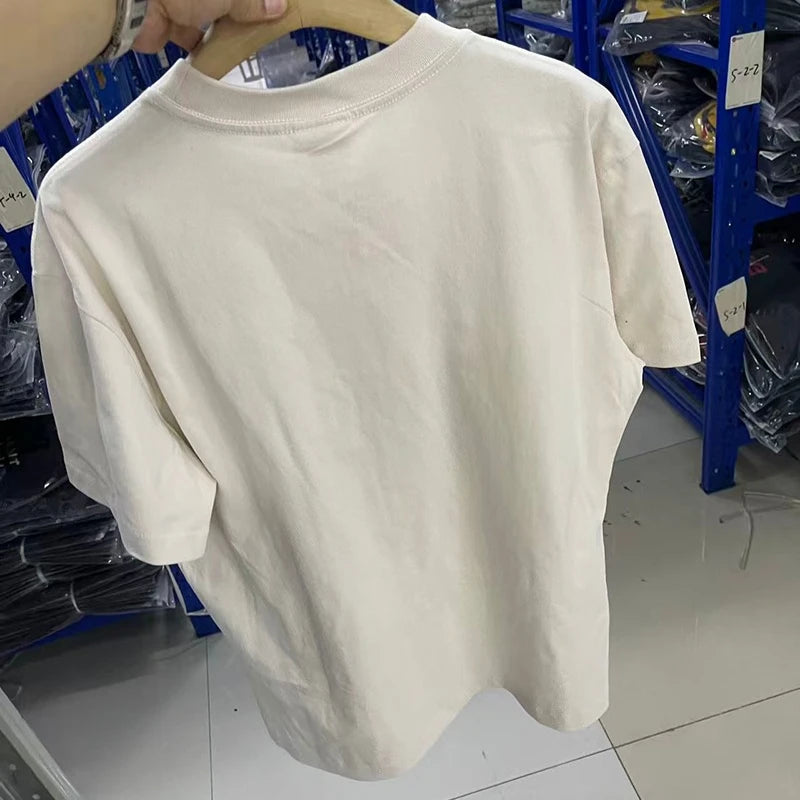 Vintage Summer Saint Crewneck Devil Printed T Shirt for Men Love and Blood High Street Short Sleeve