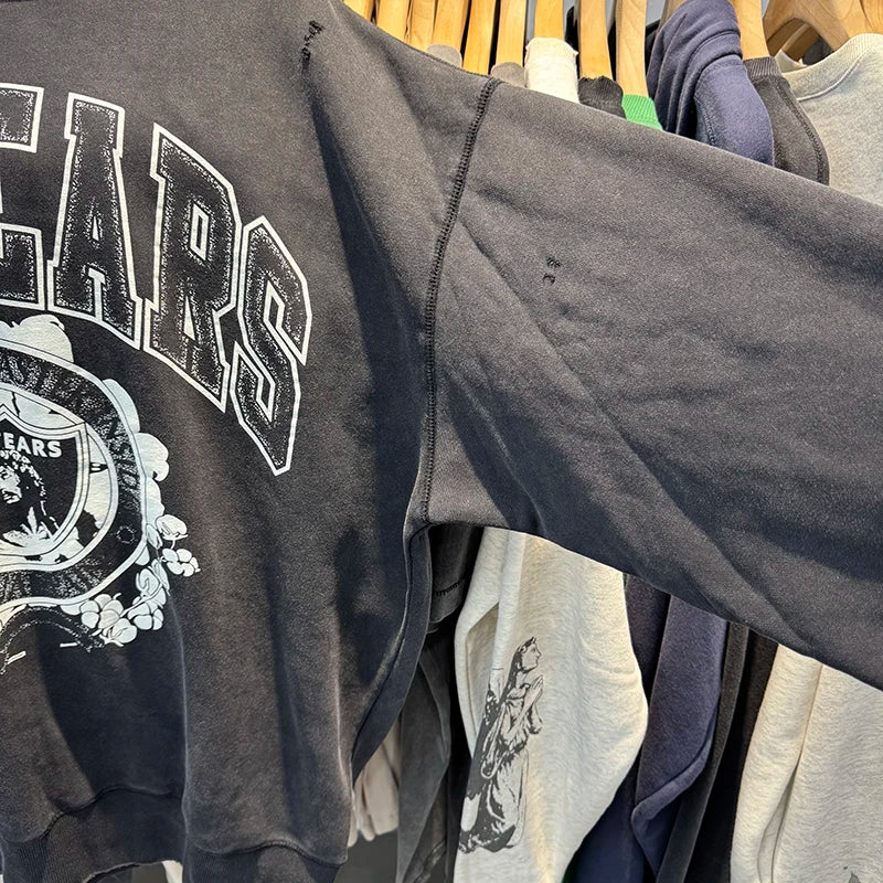 Harajuku Saint Round Neck Loose Portrait Print Graphic Sweatshirt Streetwear Men