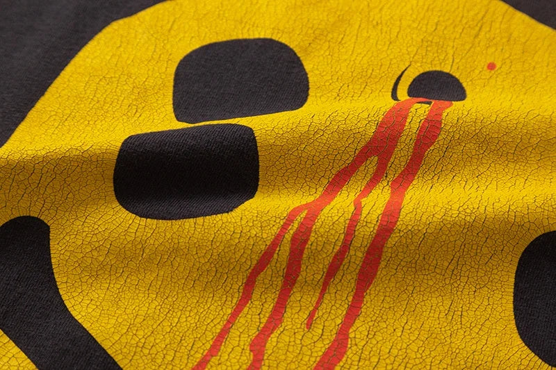 Saint High Quality Casual Loose Smiling Print Men T Shirt