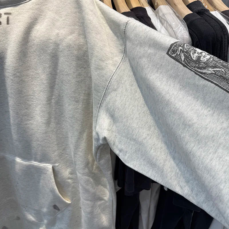 Streetwear Saint Casual Fashion Hoodie High Quality Harajuku Graffiti Logo Oversized Men Thicken Pullover