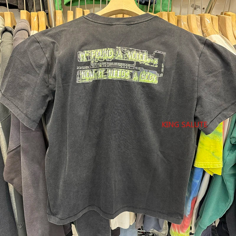 Co Branded Style SAINT Shell Attack Team Retro Washed Harajuku Vintage T Shirt Streetwear Men