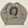 Retro Grey Saint Round Neck Flower Pattern Sweatshirt Fashion Washed Hole Streetwear Men