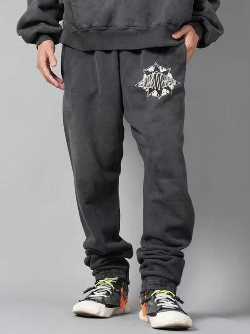 Winter Saint Tears High Quality Heavy Fabric Washed American Style Street Fashion Sets Loose Sports Pullover Hooded Men Ins