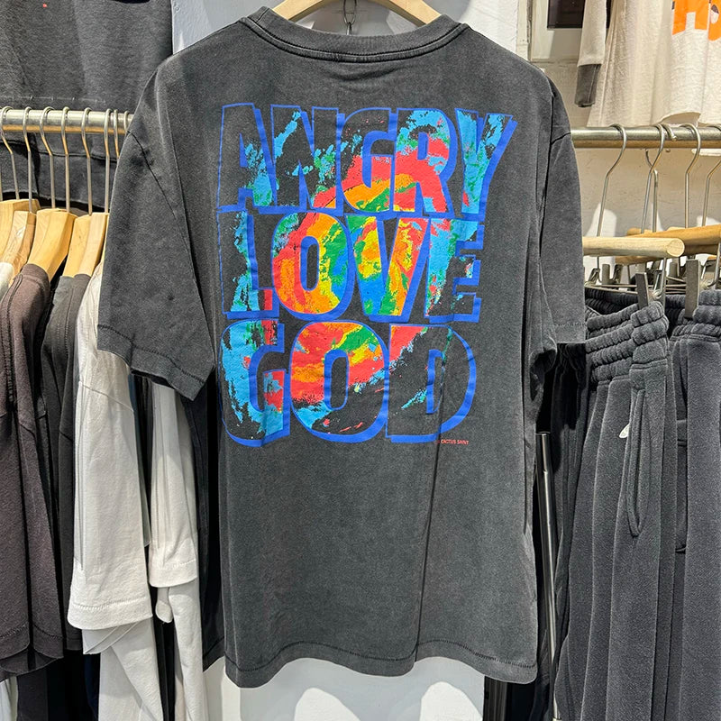 Saint Xxx Stb High Quality Cotton Abstract Storm Print Graphic T Shirts Fashion Popular Men Women Short Sleeve