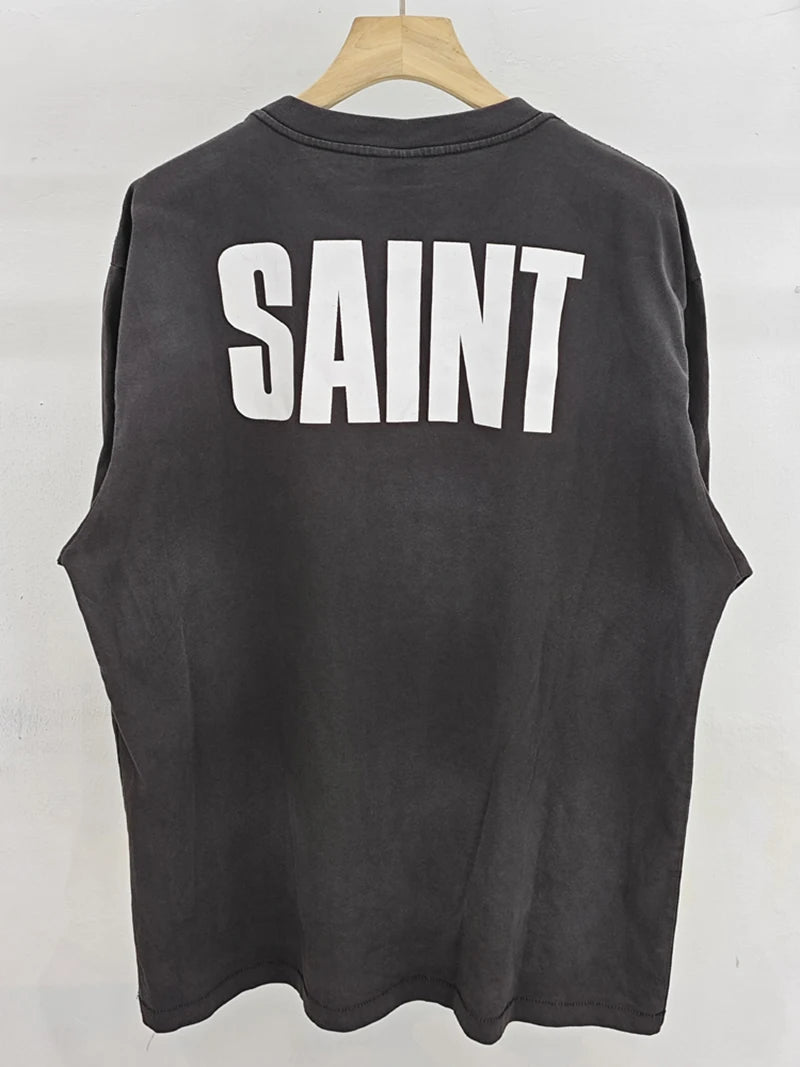 Casual Summer Saint Washed FRIENDS Graphic T Shirts Pure Cotton Loose Short Sleeve