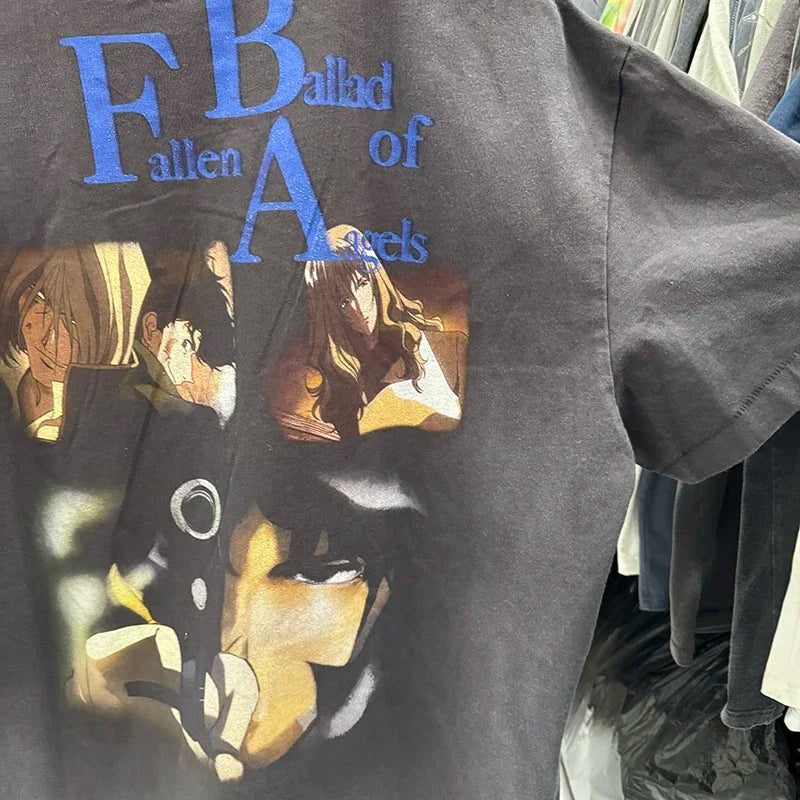 25SS Saint Cartoon Style Female Warrior Graphic T Shirts Street Fashion Men Short Sleeve