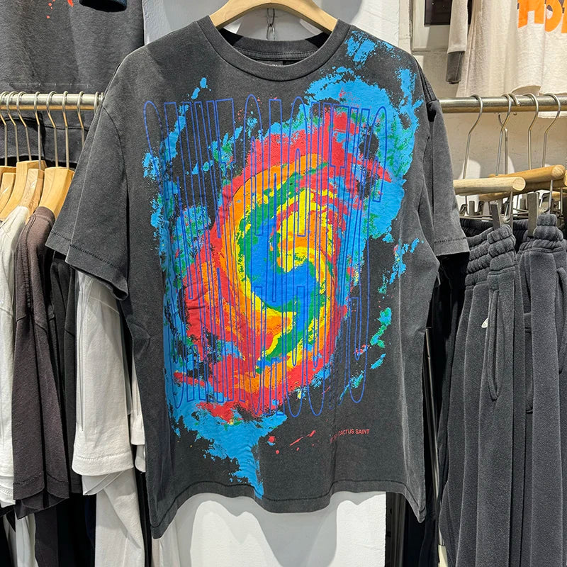 Saint Xxx Stb High Quality Cotton Abstract Storm Print Graphic T Shirts Fashion Popular Men Women Short Sleeve