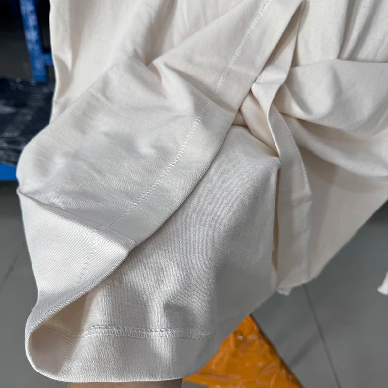 Fashion SAINT Loose Biscuit Print High Street Casual Men Women Vintage T Shirt Autumn and Winter Tops