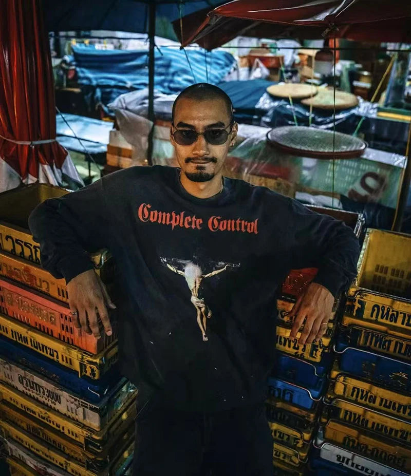 Long Sleeve Saint X Kosuke Kawamura Red Letter Print High Street T Shirt for Men