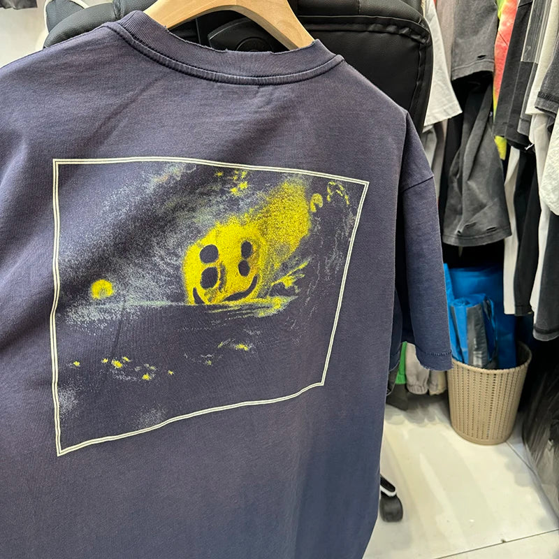 Washed Blue Saint X The Smashing Pumpkins Graphic T Shirts High Street Casual Men Women Fashion Summer Tees