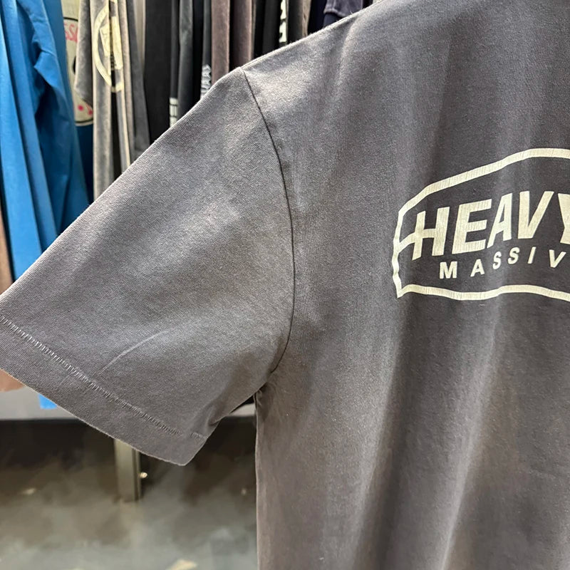 Dark Gray Saint Round Neck Fun Print Vintage T Shirt High Street Casual Men Women Fashion Short Sleeve