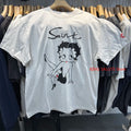 Retro White Saint Cartoon Girl Doll Graphic T Shirts Summer Washed 100% Cotton High Street Casual Trend Tees