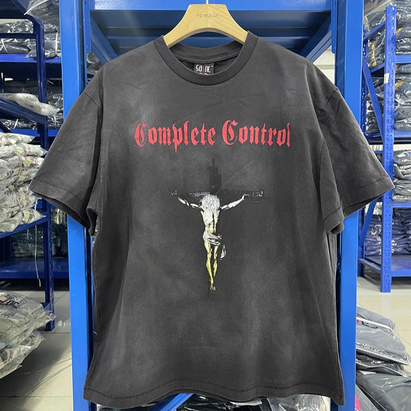 Fashion Casual Saint Night Hymn Letter Print Graphic T Shirts Men Clothing