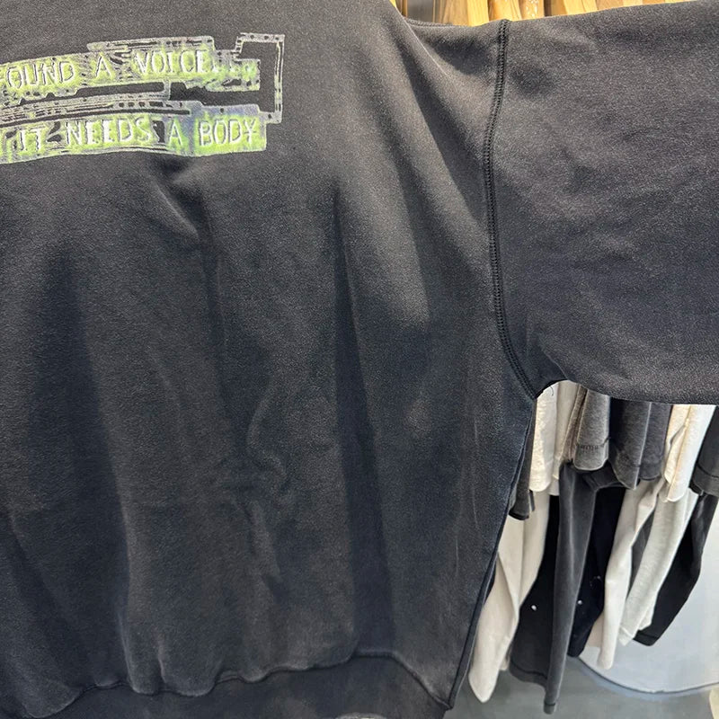 Harajuku Saint Shell Attack Team Vintage Cartoon Print Fashion Men Women Sweatshirts