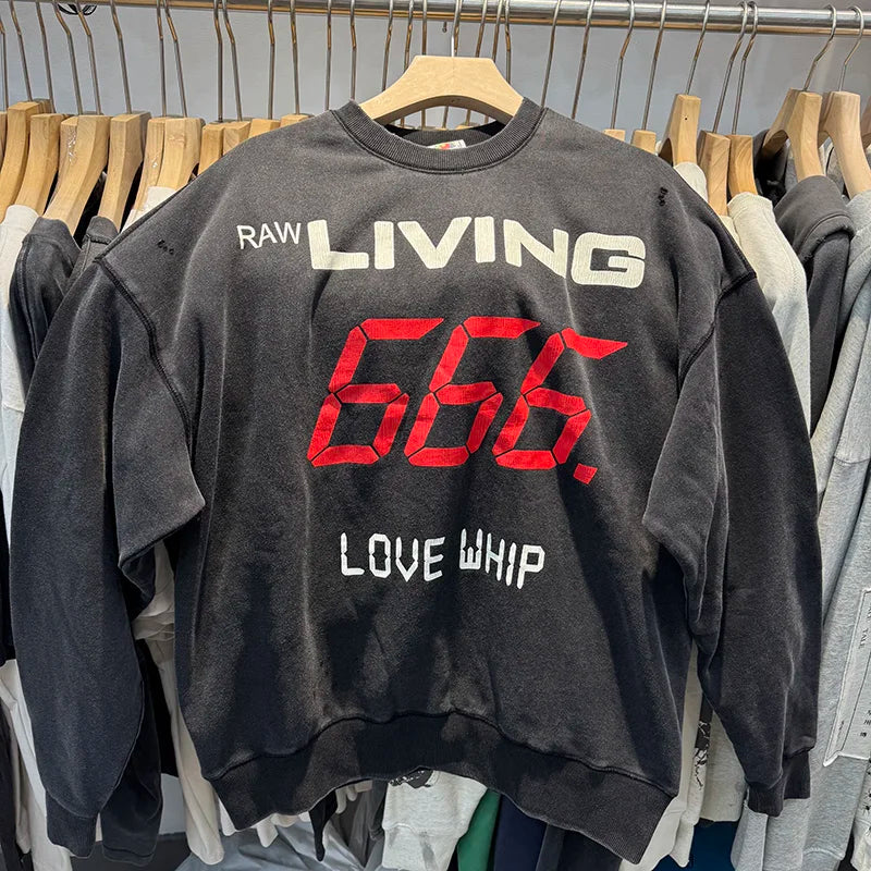 Cartoon Style Saint Round Neck Anime Female Warrior High Quality Sweatshirts White Men Streetwear