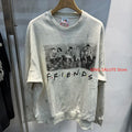 Harajuku Saint FRIENDS Portrait Printed Retro Sweatshirt Casual Fashion Pullover Men