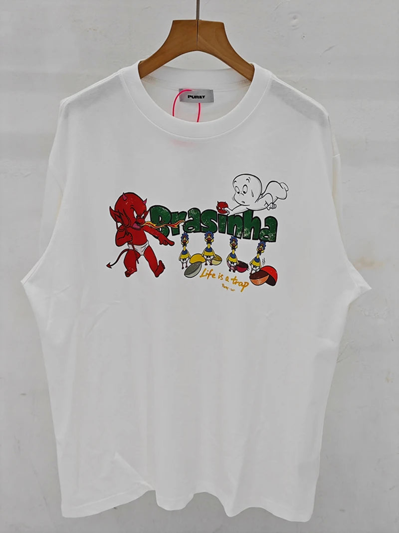 Fun Style Purey Summer Cotton Spitfire Elves Print Casual Men Women T Shirt Youth Fashion Short Sleeve