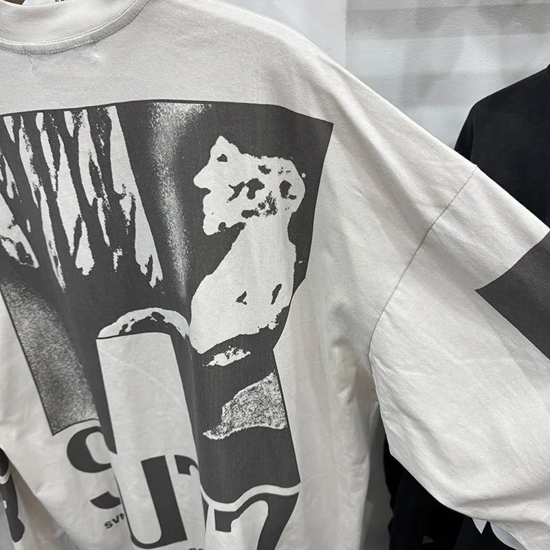 Autumn Trend RRR123 X SV77 Graphic T Shirts High Street Casual Pure Cotton Long Sleeves Tees