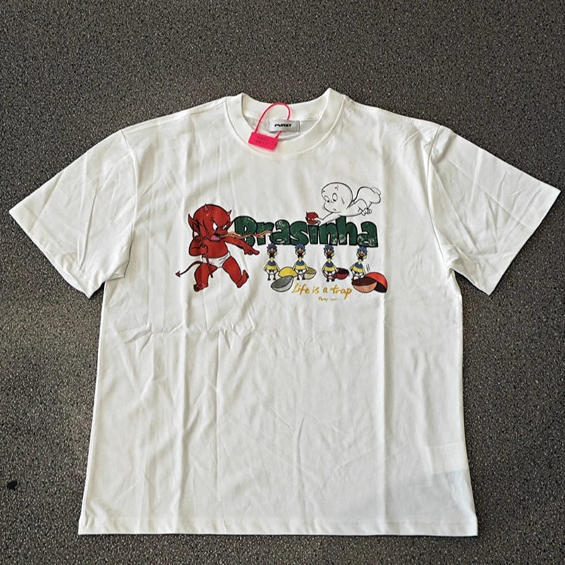 Fun Style Purey Summer Cotton Spitfire Elves Print Casual Men Women T Shirt Youth Fashion Short Sleeve