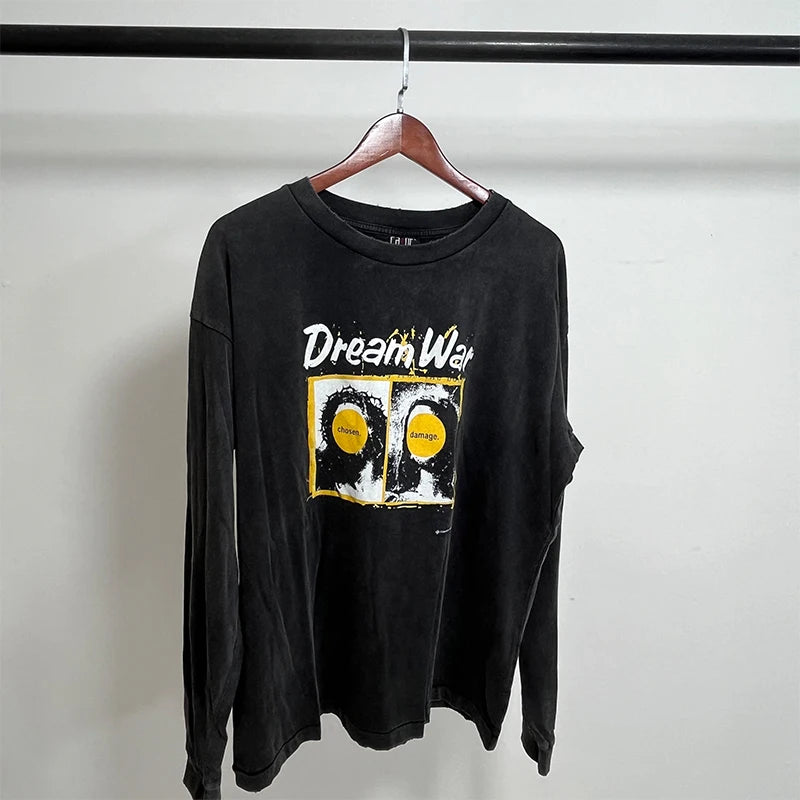 Street Fashion SAINT XXX STB Round Neck Oversized Men T Shirt Vintage Casual Cotton Autumn Long Sleeve Series