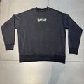 25FW Saint Casual Fashion Movie Slogan Black Sweatshirts Distressed Vintage Washed Pullover Men Harajuku