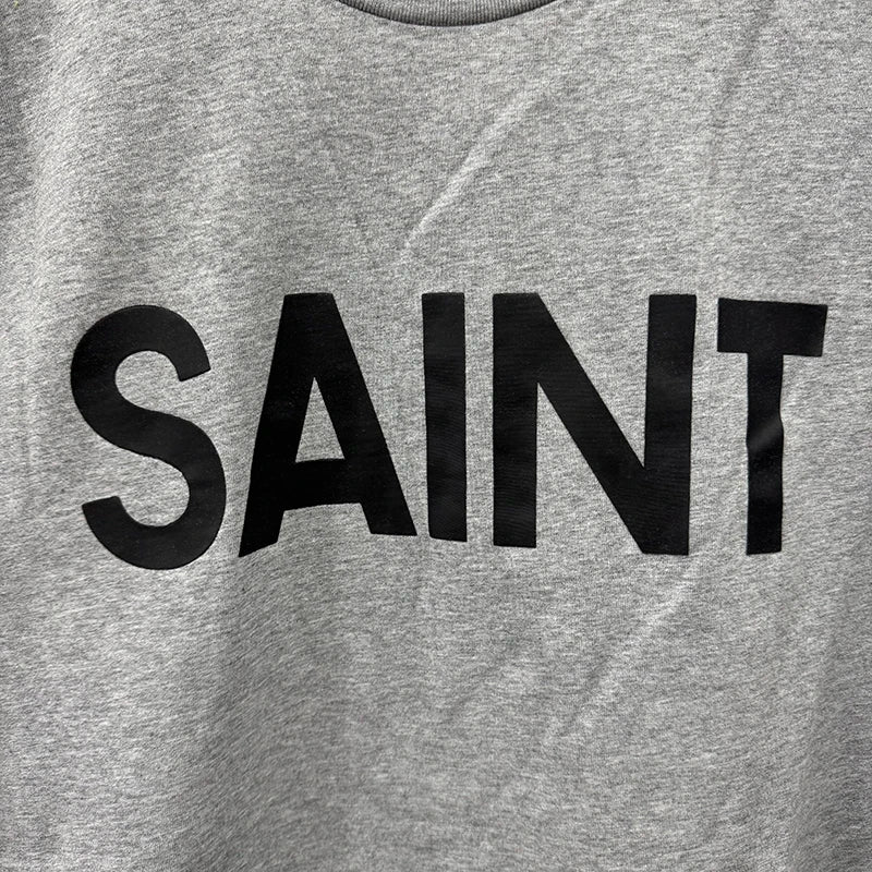 Simple Fashion Saint Letter Print Sporty Casual Style T Shirt Men