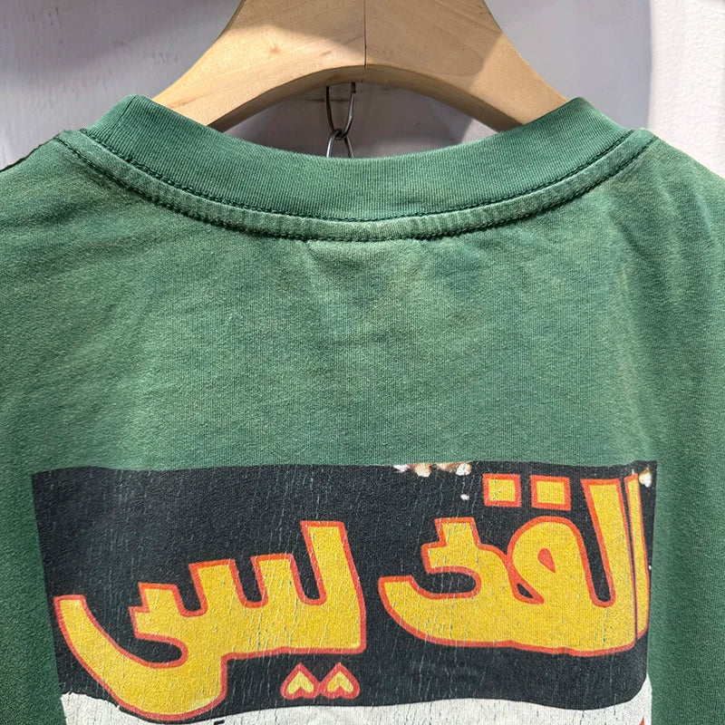 SAINT X CPFM Washed Green High Quality Oversized T Shirt Stars Retro Cotton Short Sleeve Men Versatile Tees