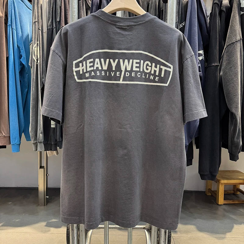 Dark Gray Saint Round Neck Fun Print Vintage T Shirt High Street Casual Men Women Fashion Short Sleeve